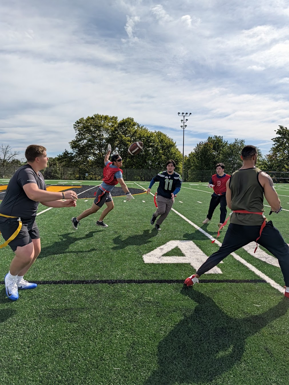 SCFC flag football in action at Sunnycrest Practice Turf